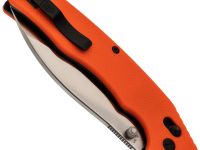 Складной нож Obertech ns-01 thumb stud satin, сталь VG-10, рукоять G10, оранжевый