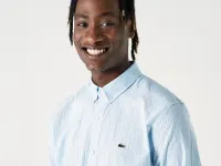 Мужская рубашка Lacoste Slim Fit из смеси хлопка и льна