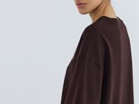 Футболка оверсайз с вышивкой, Коричневый