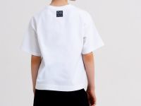 Комплект трикотажный для девочек: фуфайка (футболка), шорты, сумка-мешок