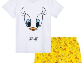 Комплект трикотажный для девочек: фуфайка (футболка), шорты