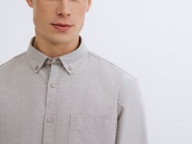 Рубашка из ткани оксфорд, Коричневый