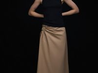 Асимметричная юбка с драпировкой, Бежевый