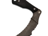 Нож Barmaley Knives Грим BW серрейтор, сталь AUS-10Co, рукоять G10, черный
