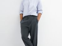 Рубашка из хлопкового сатина, Белый