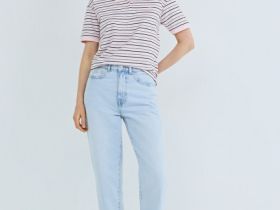 Джинсы Mom с высокой посадкой, Голубой