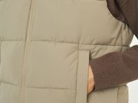 Стёганый утеплённый жилет с воротником-стойкой, Бежевый