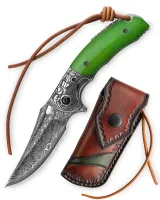 Складной нож Trivisa Puppis-02G/P, сталь Damascus, рукоять кость/сталь