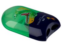 Точилка пластиковая Faber-Castell "Dinosaur" 2 отверстия, контейнер