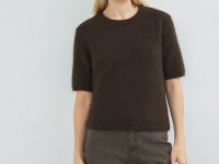 Джемпер из ангоры с коротким рукавом, Коричневый