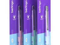 Нож канцелярский Berlingo "Envy" 9 мм, auto-lock, металл. направл., голубой, европодвес