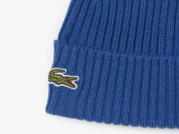 Шерстяная шапка Lacoste унисекс в рубчик