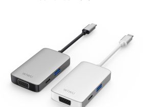 Адаптер Wiwu Alpha USB-C 5 в 1 на USB 3.0/PD/Stereo/HDMI/VGA (A513HVP) (Silver)