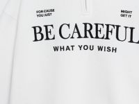 Свитшот с воротником-стойкой для девочек, Белый