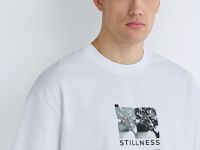 Футболка свободного кроя с принтом, Белый