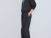 Прямые брюки с эластичным поясом, Серый