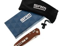 Складной нож SRM Medal 255L-MN, сталь 10Cr15MoV, рукоять микарта, коричневый