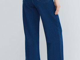 Широкие джинсы со стрелками, Синий