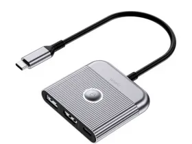 Адаптер Wiwu Travel 3 в 1 Type-C на USB 3.0/PD/HDMI (Wi-HB8002) (Grey)