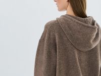 Кардиган на молнии из пряжи с шерстью, Коричневый