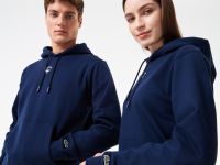 Хлопковая толстовка - худи Lacoste унисекс с капюшоном