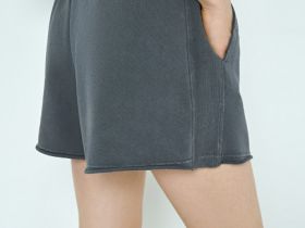 Шорты из футера с эффектом стирки, Серый