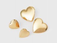 Серьги-локеты в форме сердца, 2 пары, Золотой