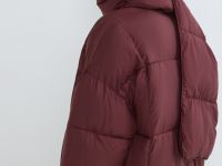 Утеплённая стёганая куртка с шарфом, Фиолетовый