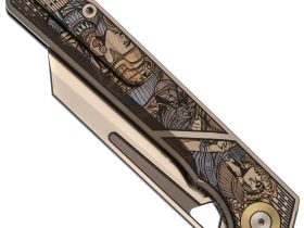 Складной нож Pioneer XD062, сталь D2, рукоять титан, гравировка