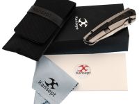 Складной нож Kansept Raven, сталь CPM 20CV, рукоять титан серый