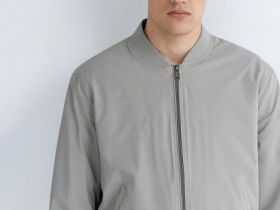 Бомбер на молнии, Бежевый