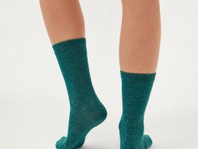 Носки Таежное утро, белые/зеленые