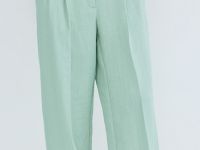 Брюки прямого силуэта со стрелками, Зеленый