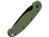 Складной нож полусеррейторный Ontario RAT 1, сталь AUS-8, рукоять термопластик GRN, зеленый/черный