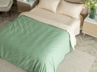 Постельное белье Smoke green & Cream