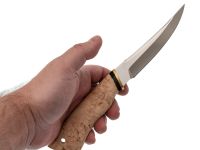 Кованый нож Рыбак-2, сталь Х12МФ, карельская берёза