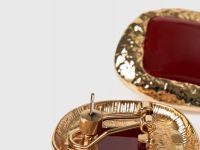 Серьги с искусственным камнем, Золотой