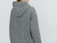 Худи с фактурными косами, Серый