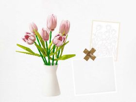 JK29312 Конструктор Букет розовых тюльпанов