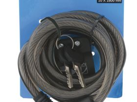 Велозамок M-wave ACME, комплект ключей, трос 10x1800 мм (красный 1800 мм 10 мм)