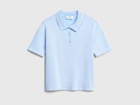 Вязаное поло для девочек, Голубой