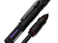 Тактическая ручка для выживания с фонариком 11 в 1, фиолетовая