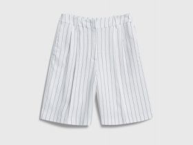 Шорты со складками, Бежевый