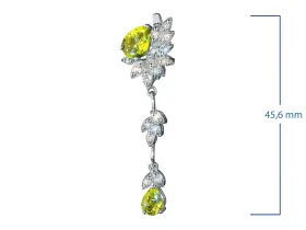 Серьги из серебра с топазами и хризолитами э0681сг04260357