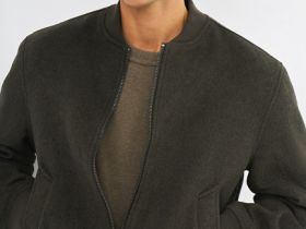 Бомбер из пальтовой ткани, Коричневый