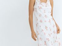 Платье из шифона с принтом и драпировкой, Белый