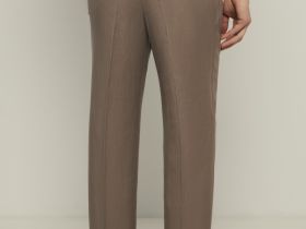 Брюки прямого кроя с добавлением льна