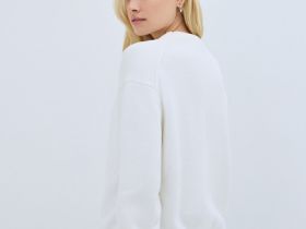 Вязаный джемпер из хлопка, Белый