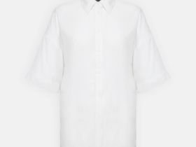 Блузка свободного кроя с коротким рукавом