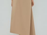 Асимметричная юбка с драпировкой, Бежевый